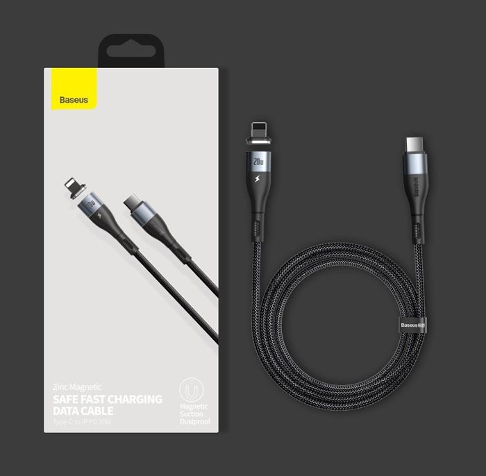Cabo Magnético 20W 1metro Baseus Zinc Usb Type C - Lightning 20
