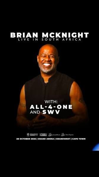 Brian McKnight Live in SA - 30 and 31 October 2026 - Sun Arena Times Sqaure - Pretoria