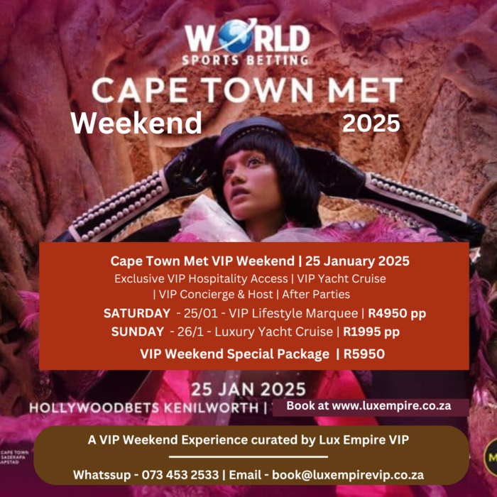 Cape Town Met VIP Package - 25th January 2025 - Kenilworth Racecourse in Cape Town