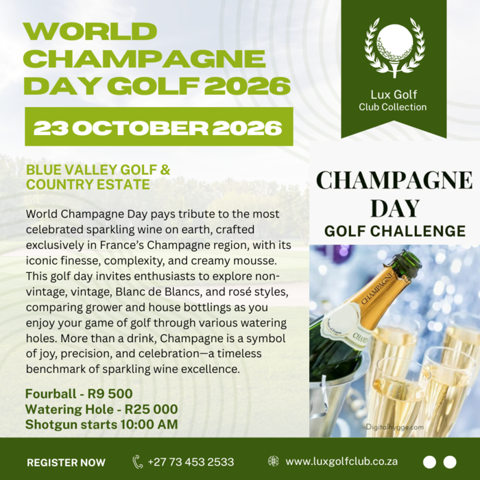 World Champagne Day Golf Challenge - 23 October 2026 - Blue Valley Golf Estate