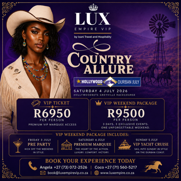Durban July VIP Package - 4th July 2026 - Durban Greyville Race Course