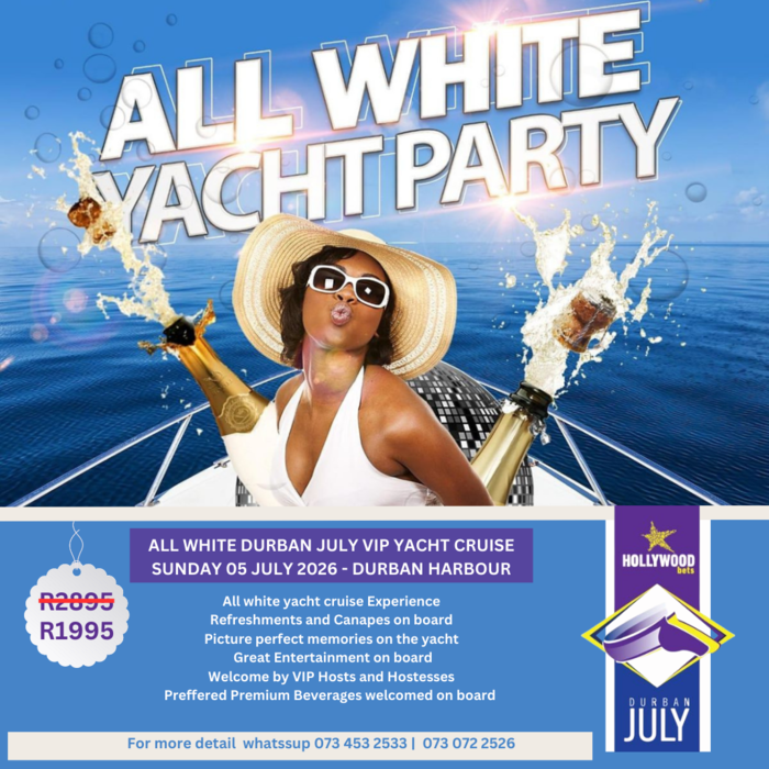Durban July All White VIP Yacht Experience - Sunday 05 July 2026 - Durban