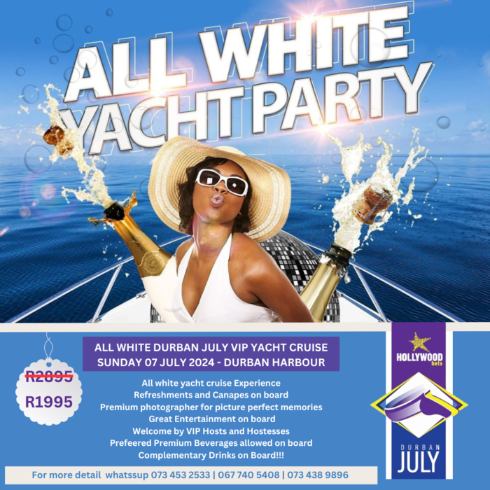 Durban July All White VIP Yacht Experience - Sunday 06 July 2025 - Durban