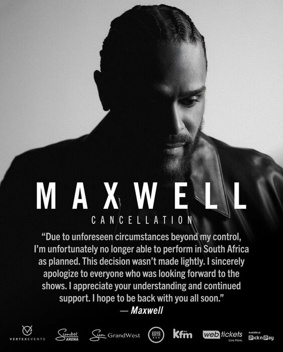 Maxwell VIP and Couple Packages - 8 August 2026 - Sun Arena Pretoria 