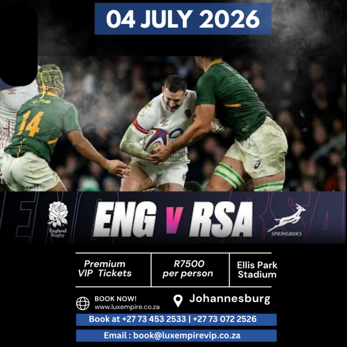 South Africa vs England Rugby VIP - 04th July 2026 - Ellis Park Stadium