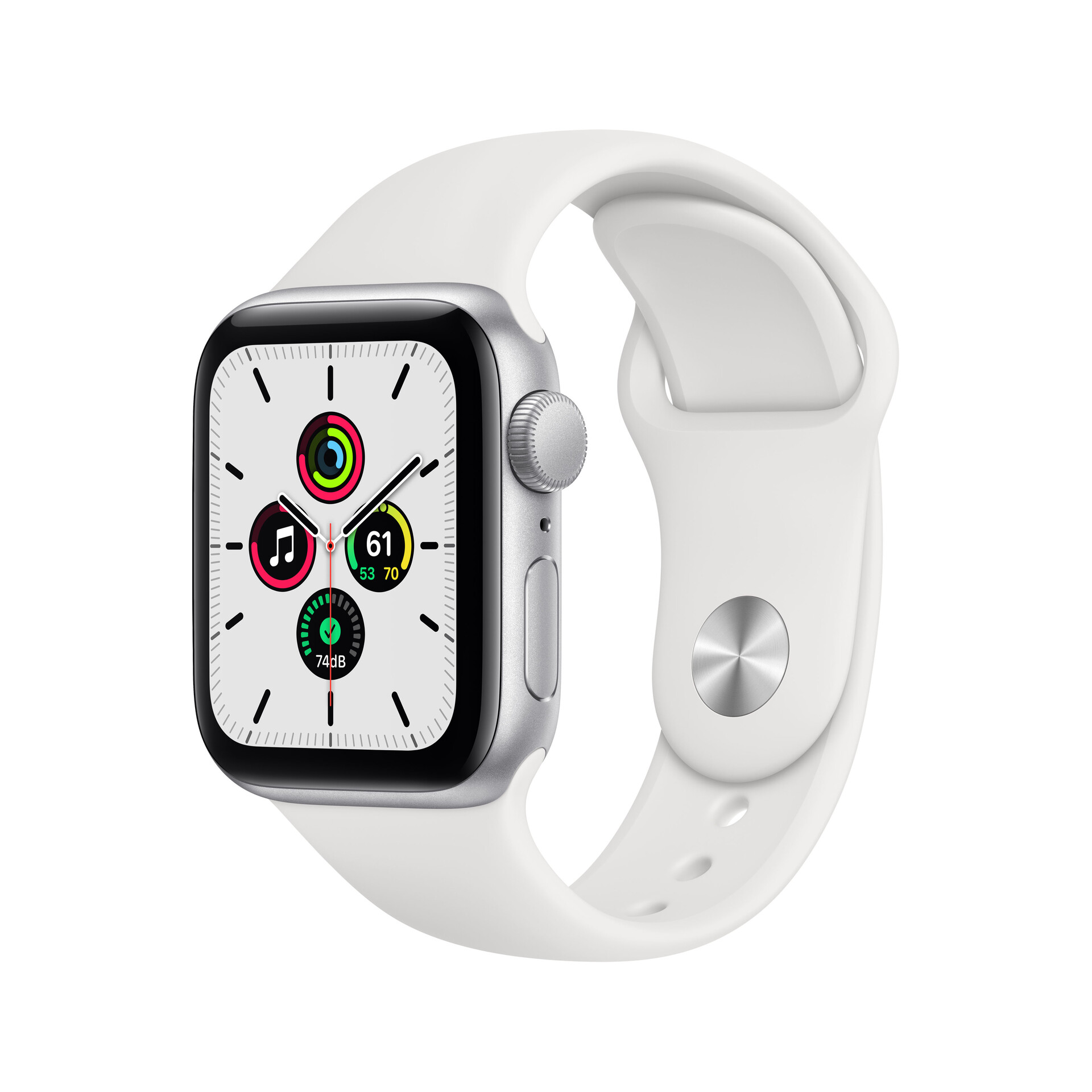 APPLE Watch SE GPS, 40mm Silver Aluminium Case with White Sport Band