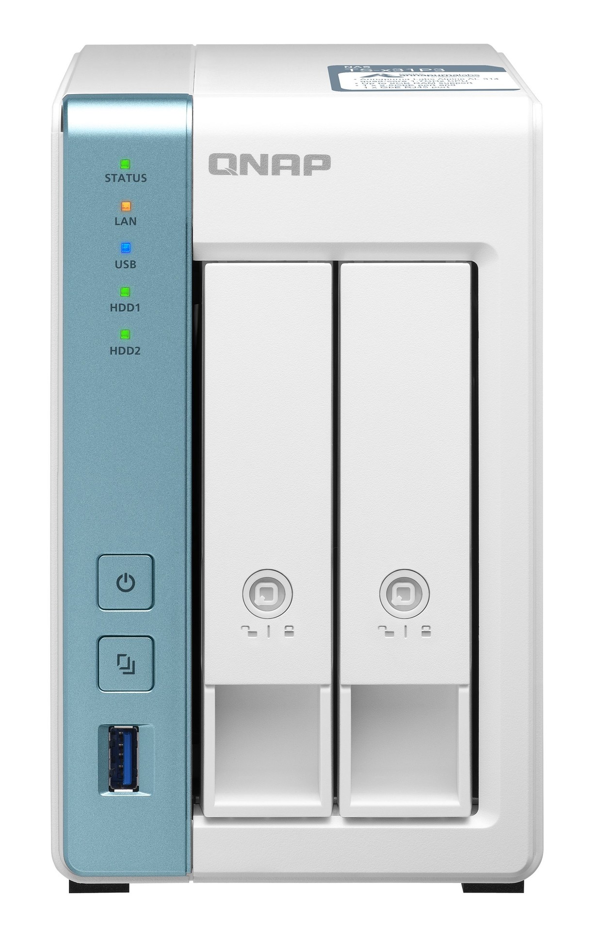 NAS QNAP 2-Bay Annapurna Labs Alpine AL-314 1.7GHz Quad Core/4GB/1x2.5Gb+1xGb/USB/Tower-TS-231P3-4G