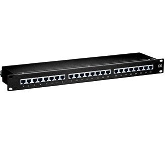 Patch Panel Cat.6 EQUIP 24-Port 19 Inch 1U preto -326424