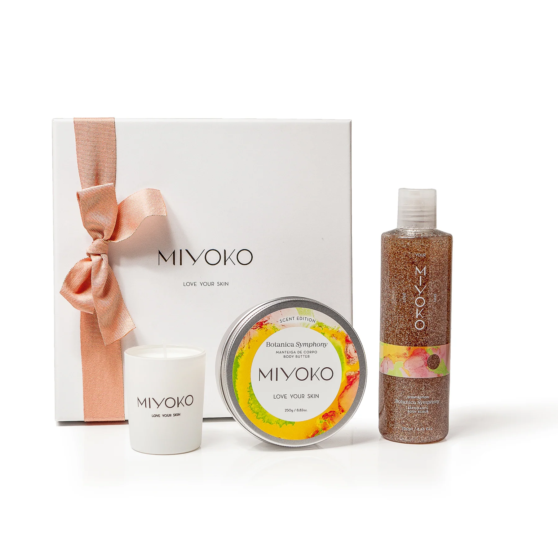 Coffret Esfoliante e Manteiga Corporal com Vela Perfumada Botanica Symphony