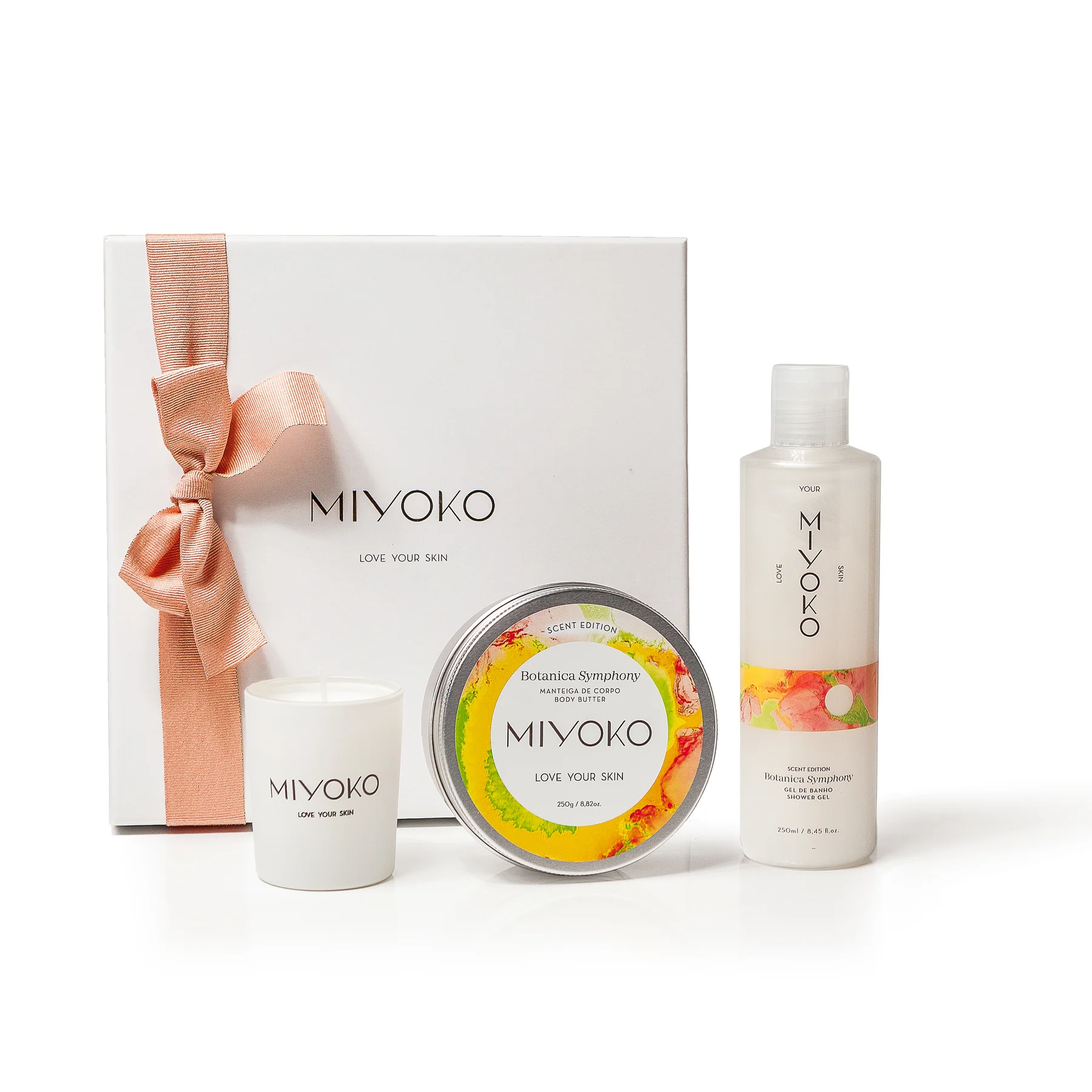 Coffret Gel de Banho e Manteiga Corporal com Vela Perfumada Botanica Symphony