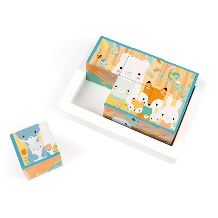 Puzzle em Cubos com 6 animais