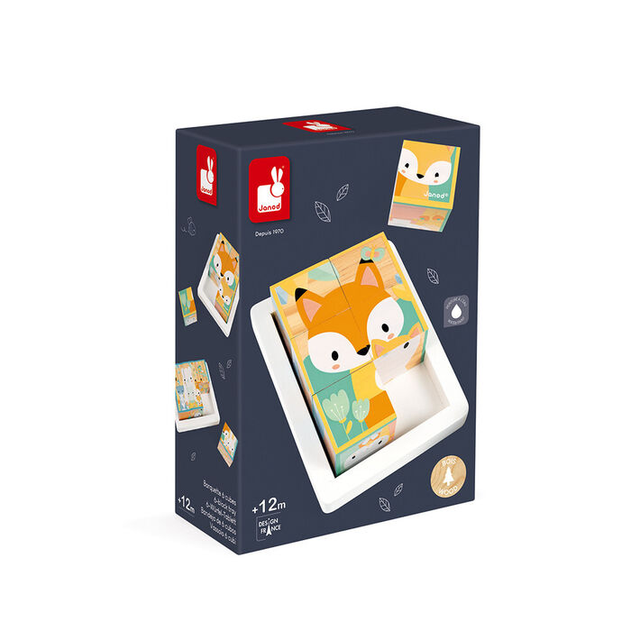 Puzzle em Cubos com 6 animais