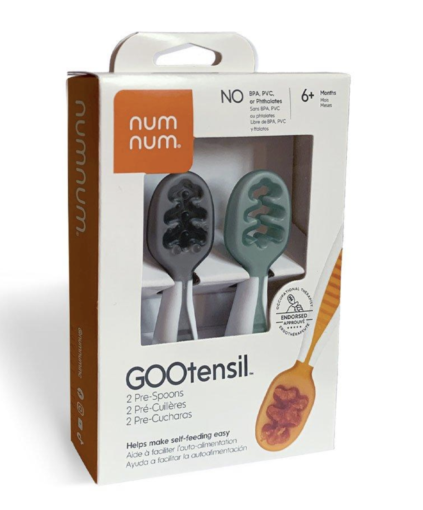 2 Pré-Colheres GOOtensils, Cinzento e Verde - Num Num 1