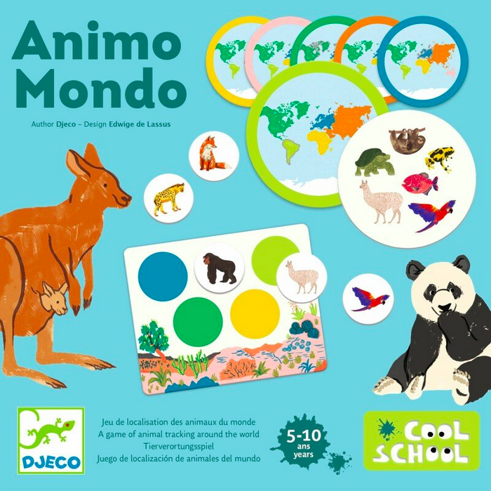  Animo Mondo - Jogo de Loto e Localização dos Animais - Djeco