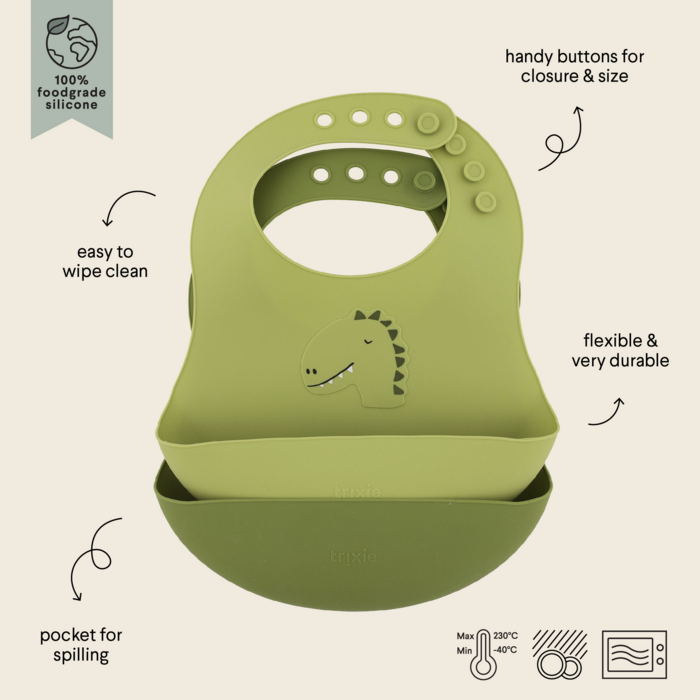  Babete de Silicone Mr. Dino Pack 2 - Trixie 