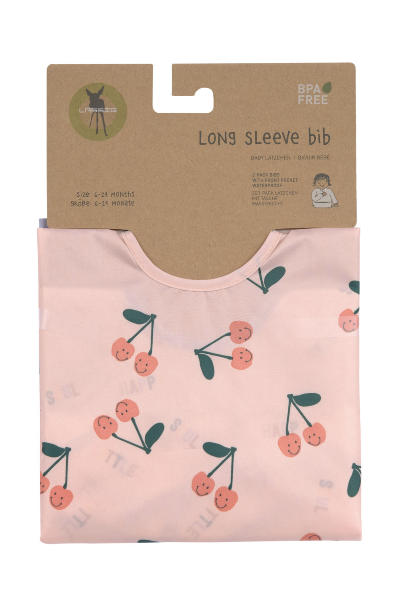  Babetes com Mangas Happy Fruits Cherry Pack de 2 - Lassig 