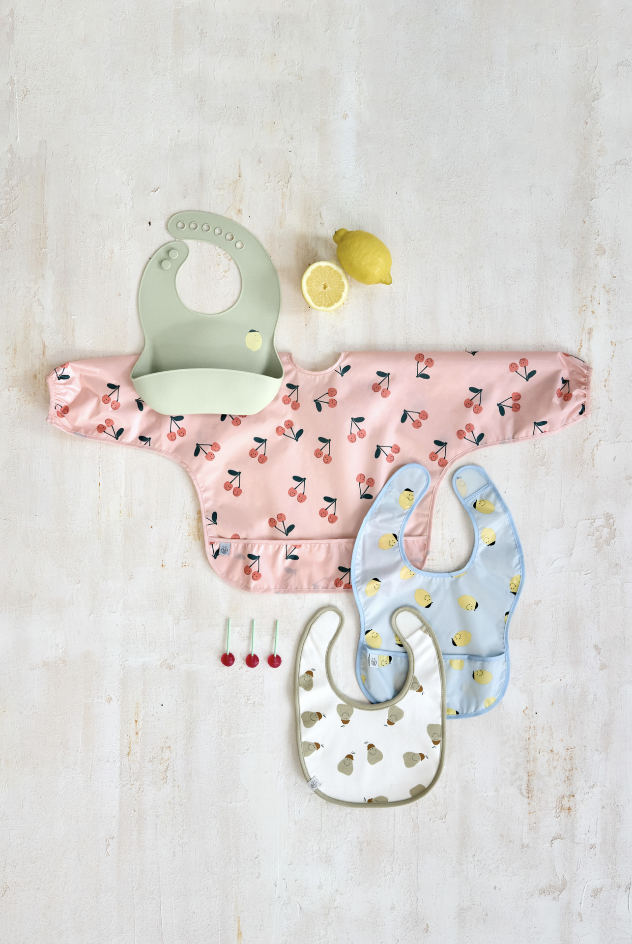  Babetes com Mangas Happy Fruits Cherry Pack de 2 - Lassig 