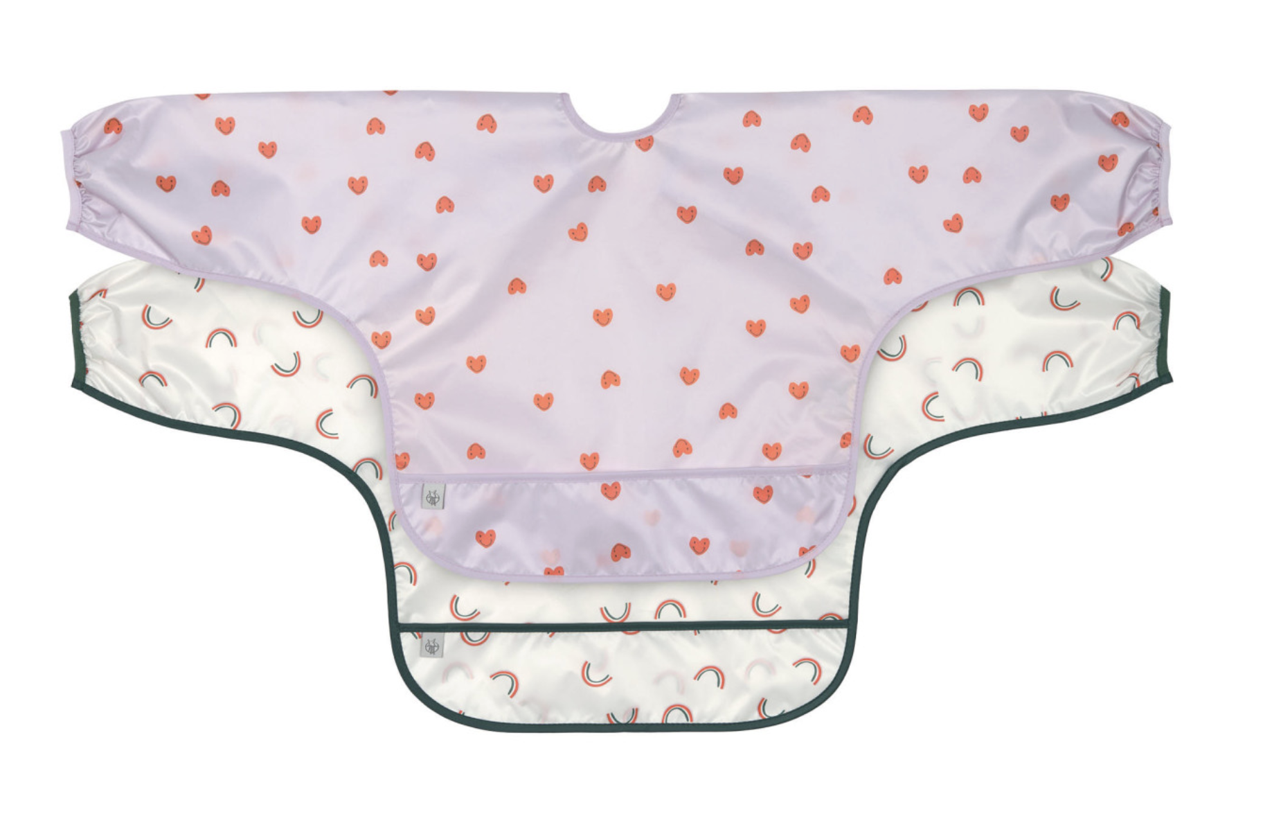 Babetes com Mangas Happy Rascals Heart Lavender Pack de 2 - Lassig 