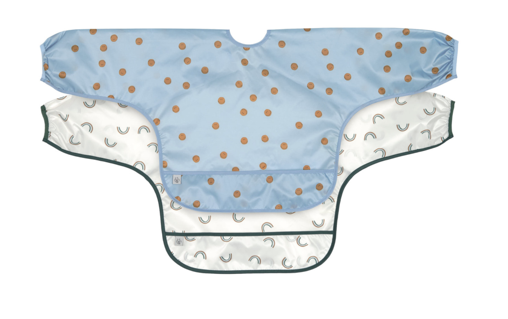 Babetes com Mangas Happy Rascals Smile Blue Pack de 2 - Lassig 