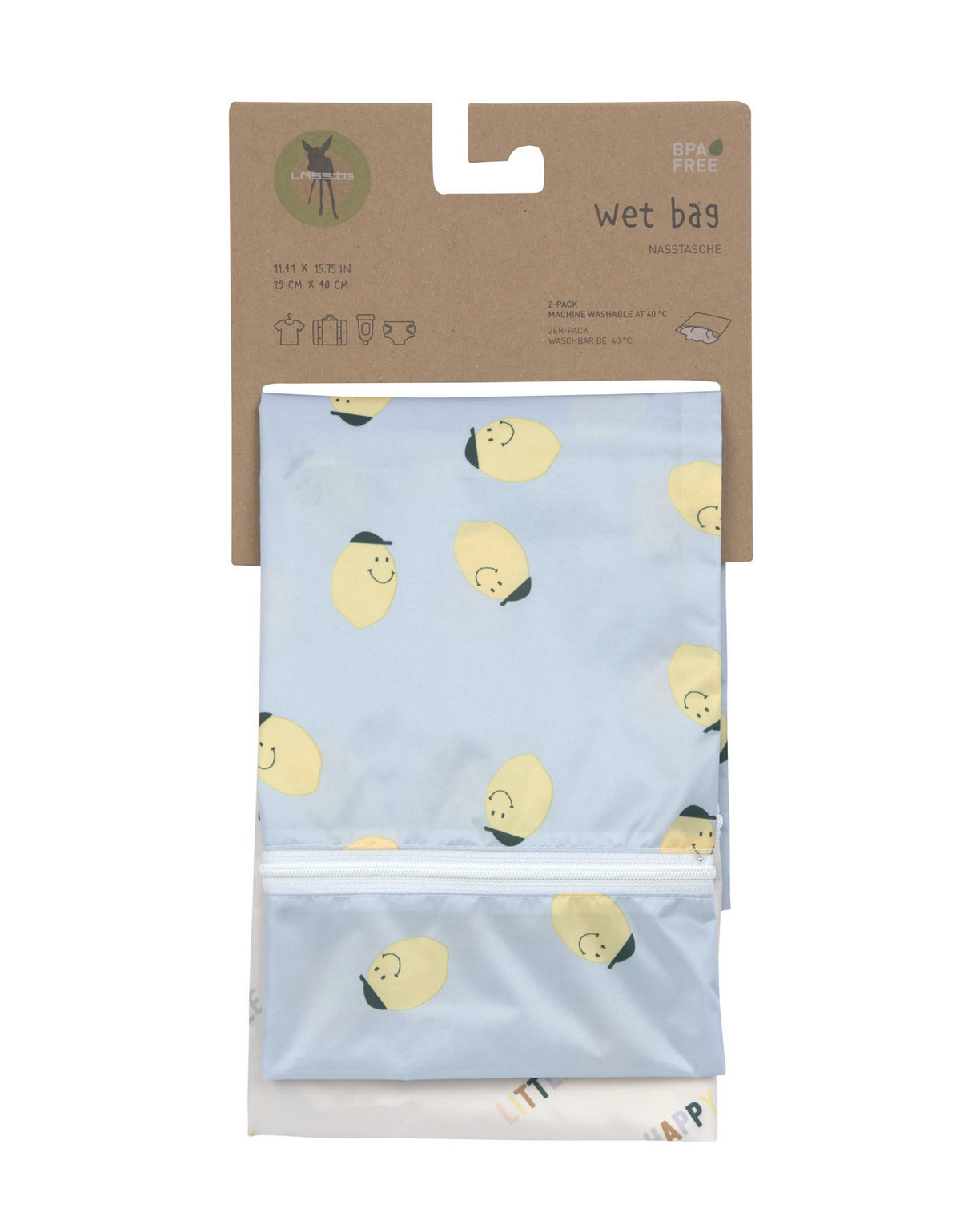  Bolsa Impermeável Happy Fruits Lemon Pack 2 - Lassig 