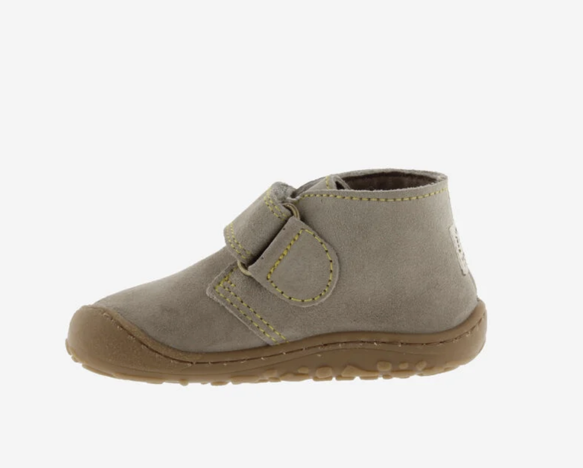  Bosco Tira Botim Barefoot Couro Rachado Taupe - Victoria 