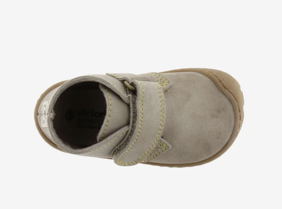  Bosco Tira Botim Barefoot Couro Rachado Taupe - Victoria 