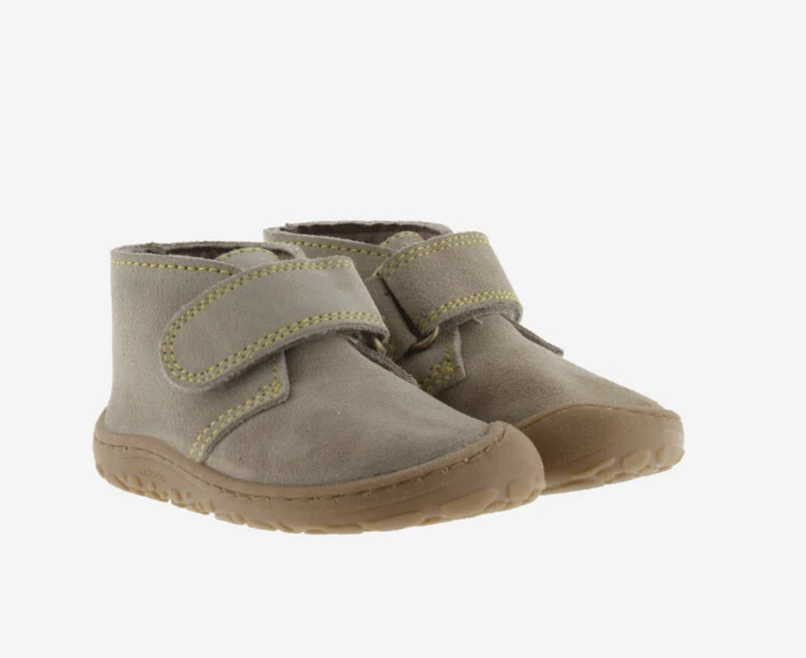  Bosco Tira Botim Barefoot Couro Rachado Taupe - Victoria 