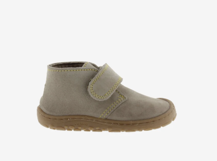  Bosco Tira Botim Barefoot Couro Rachado Taupe - Victoria 