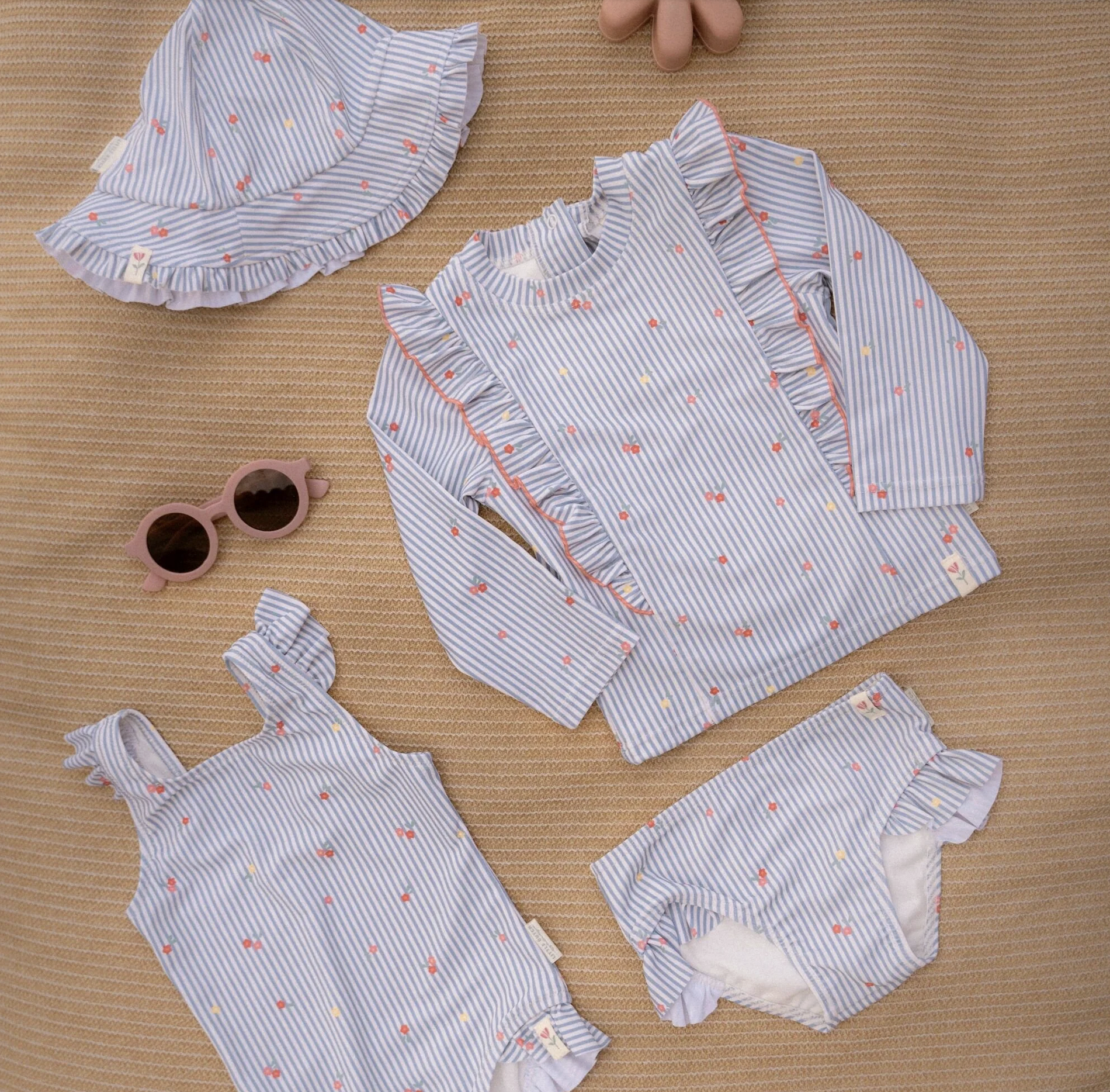  Camisola Manga Comprida Sunny Flowers Blue - Little Dutch 