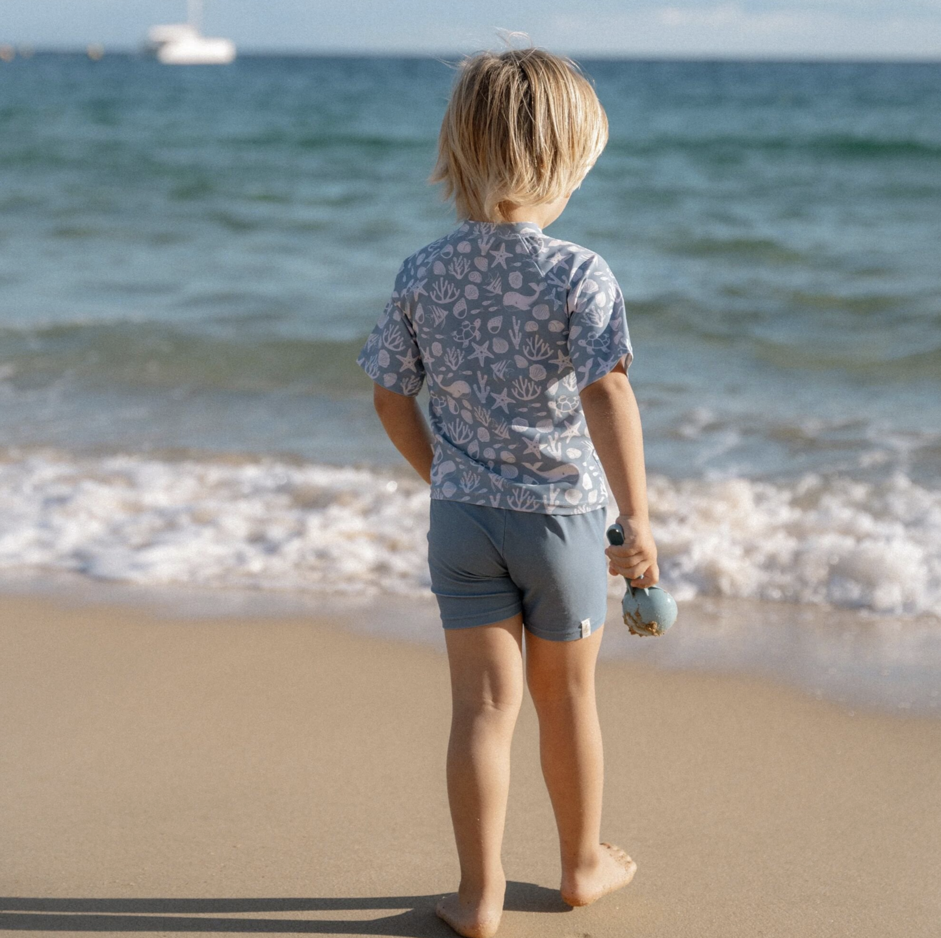  Camisola Manga Curta Sea Life Ocean Blue - Little Dutch 