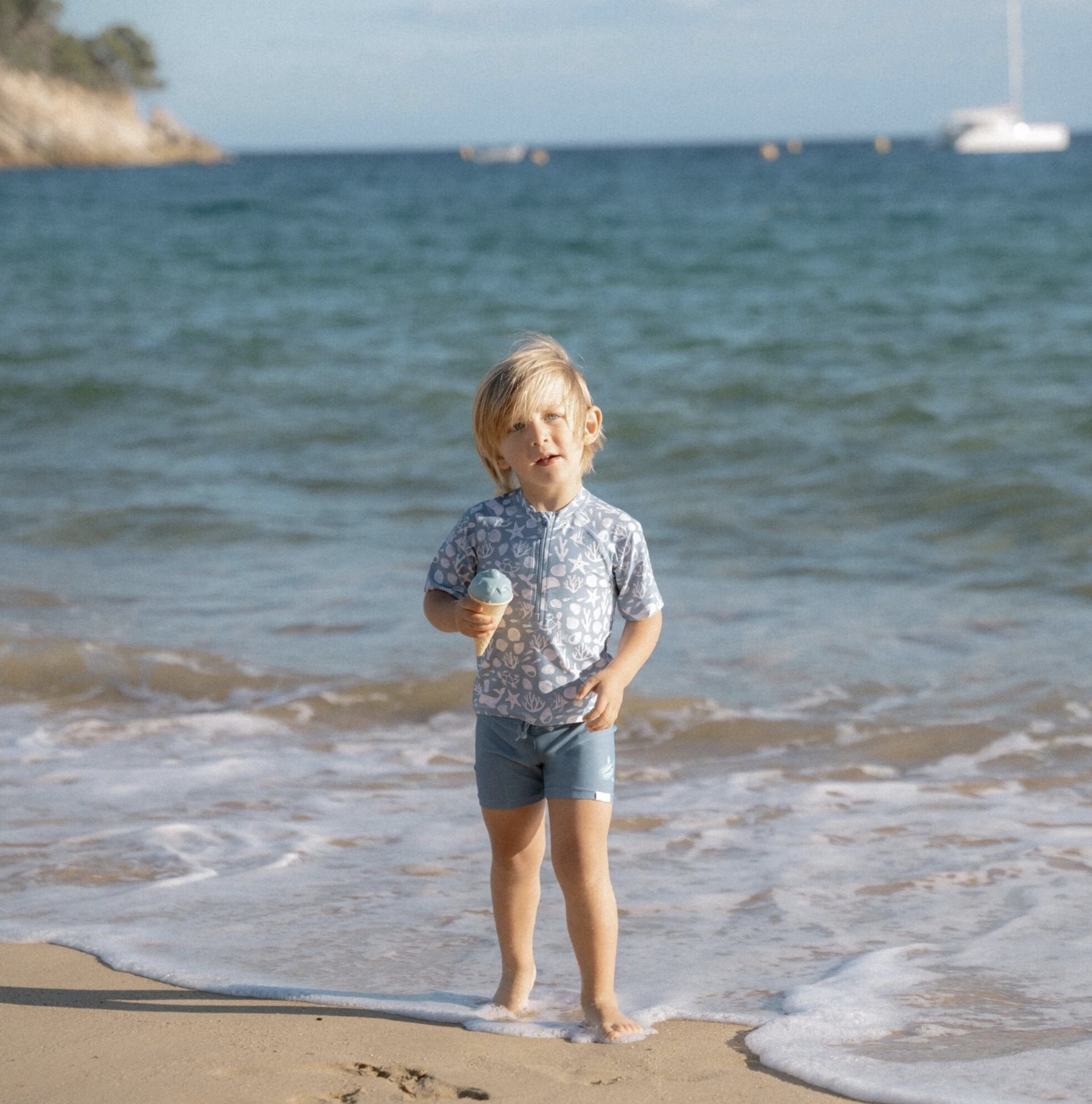  Camisola Manga Curta Sea Life Ocean Blue - Little Dutch 
