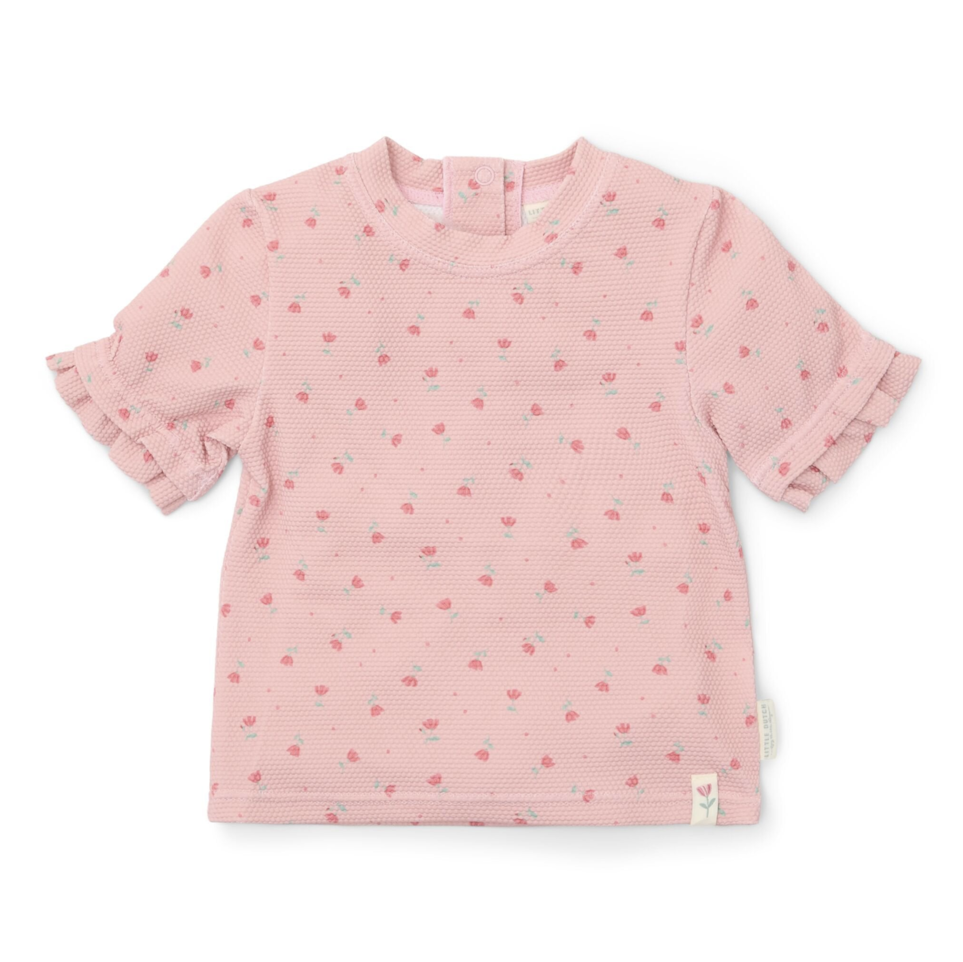  Camisola Manga Curta Sunny Flowers Blush - Little Dutch 