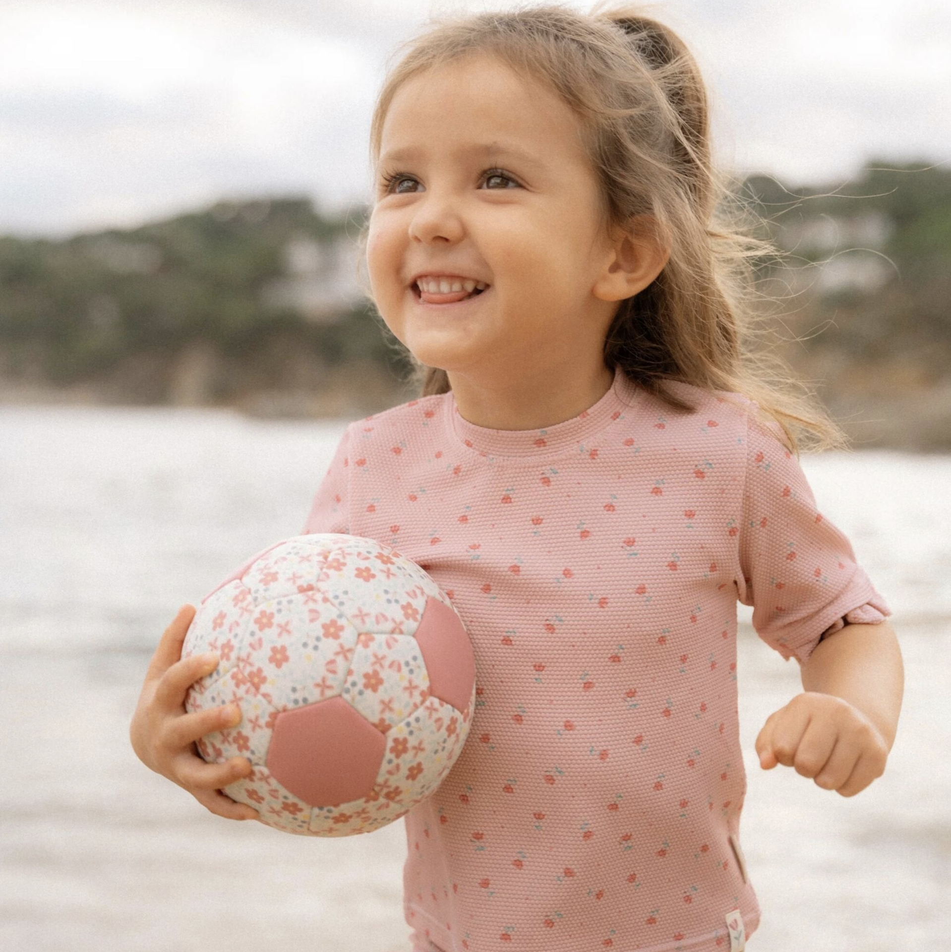  Camisola Manga Curta Sunny Flowers Blush - Little Dutch 