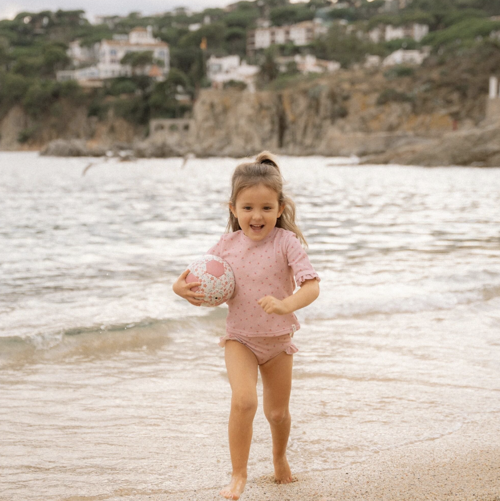  Camisola Manga Curta Sunny Flowers Blush - Little Dutch 