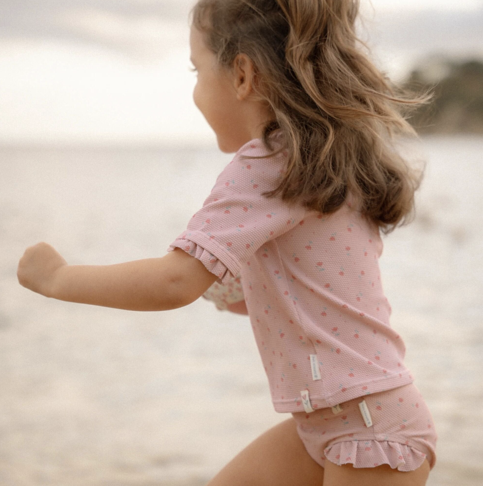  Camisola Manga Curta Sunny Flowers Blush - Little Dutch 