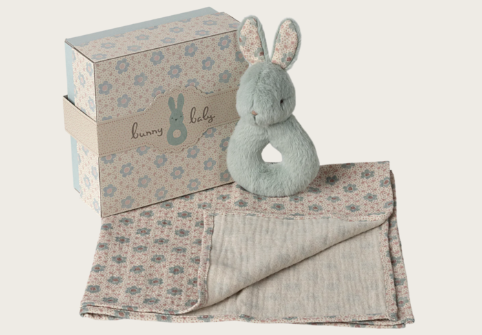 Conjunto de Coelhos com Guizos Verde Menta - Maileg