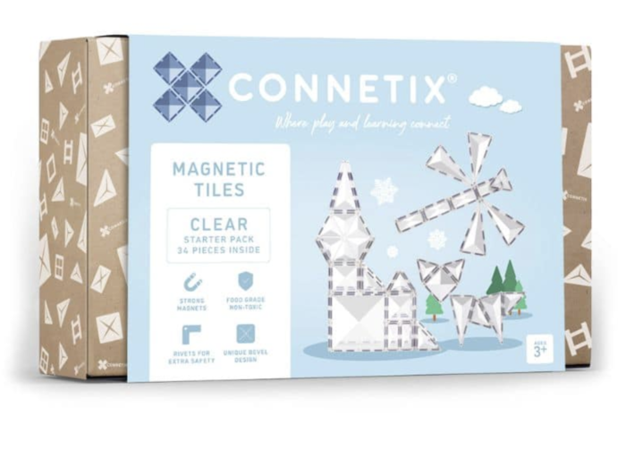  Connetix Clear Starter Pack 34 Peças - Connetix Tiles 