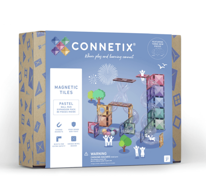  Connetix Pastel Ball Run Expansion Pack 80 Peças - Connetix Tiles 