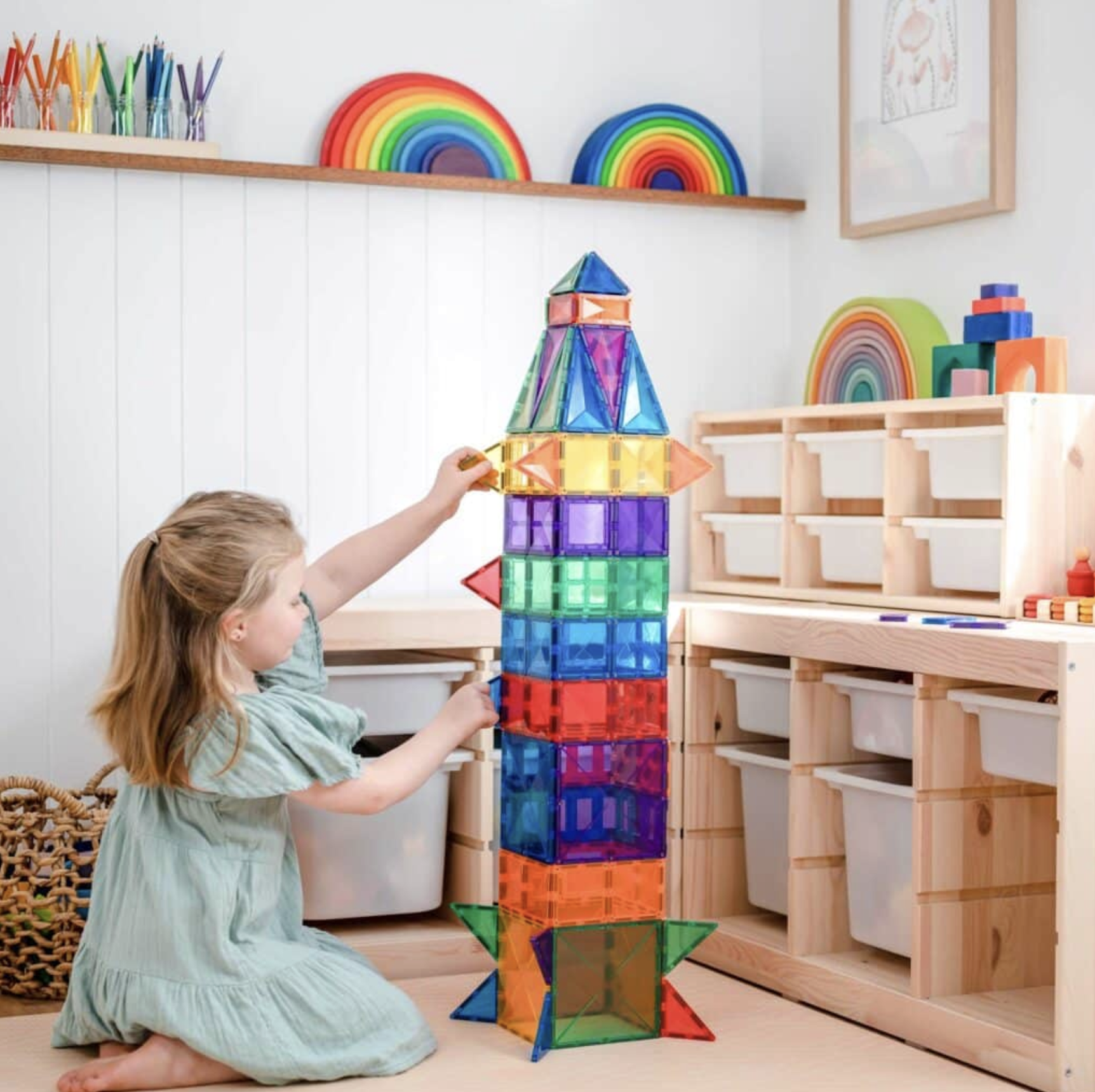  Connetix Rainbow Creative Pack 102 Peças - Connetix Tiles 