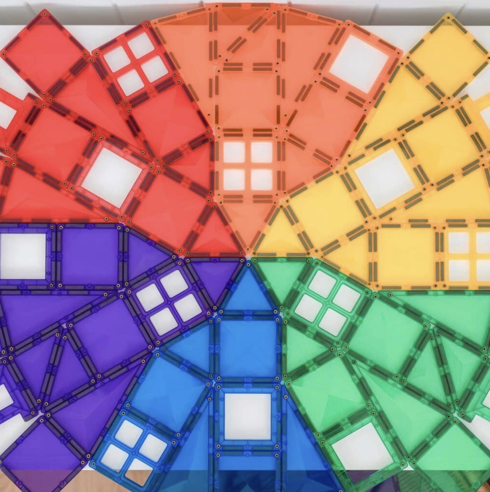  Connetix Rainbow Creative Pack 102 Peças - Connetix Tiles 