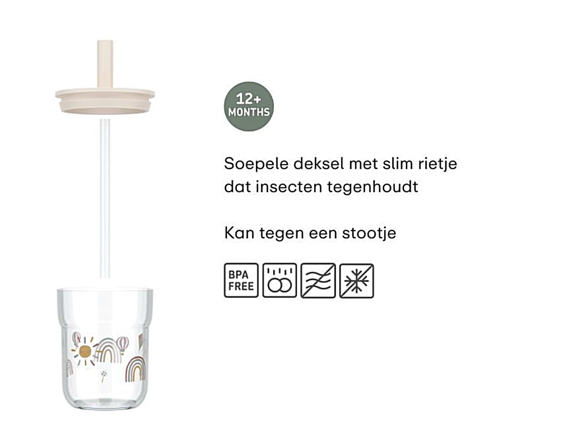  Copo com palhinha Arco-Íris 250 ml - Mepal 