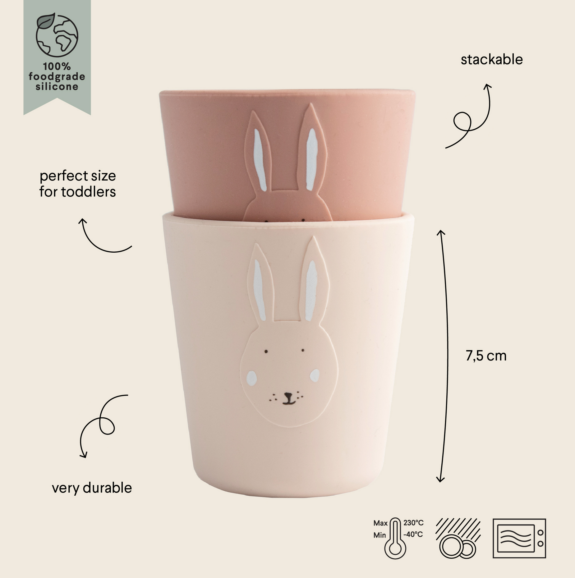  Copo de Silicone Pack 2 Mrs. Rabbit - Trixie 