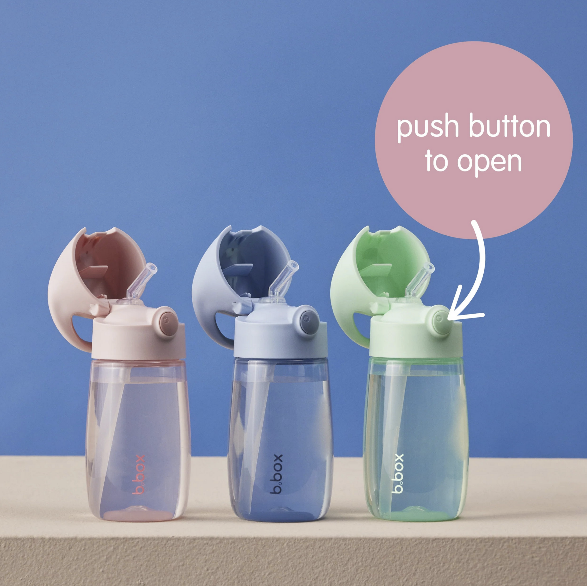  Garrafa Junior c/palhinha Blush Crush - B.Box 
