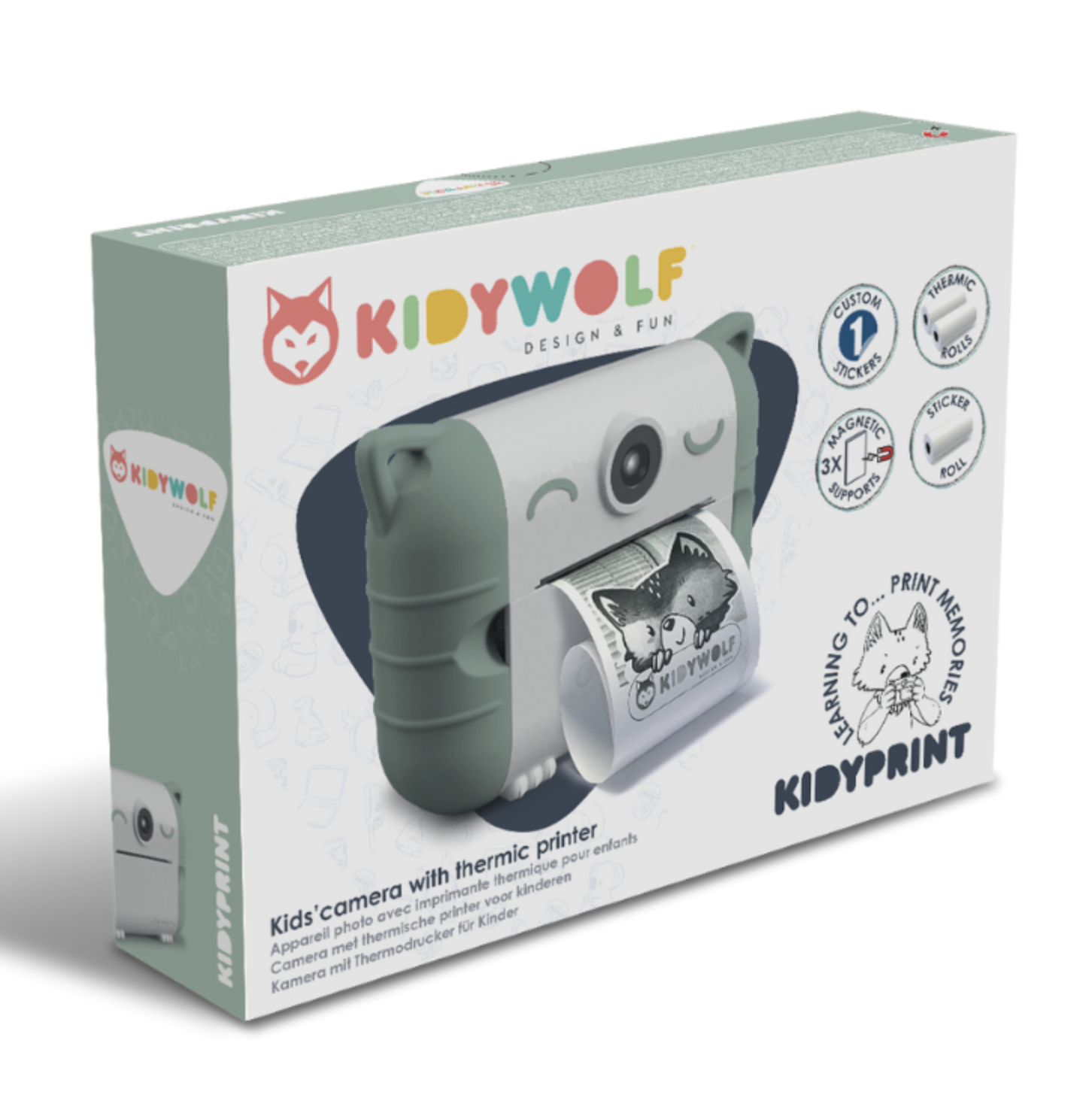  KidyPrint Maquina Fotográfica c/ Impressão Verde - Kidywolf 