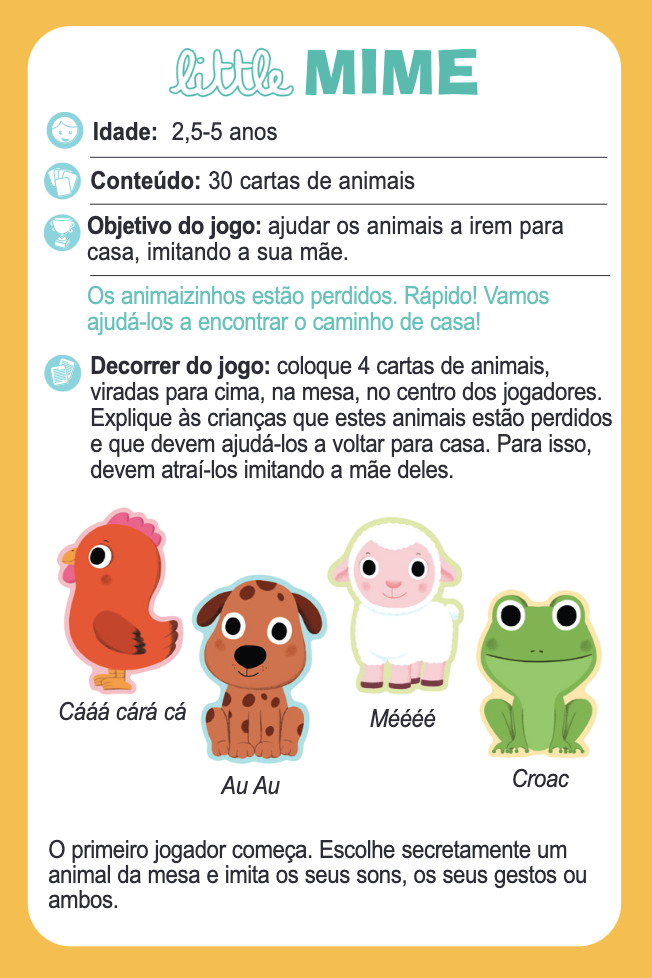  Little Mime Jogo de Cartas de Mímica/Imitação - Djeco 