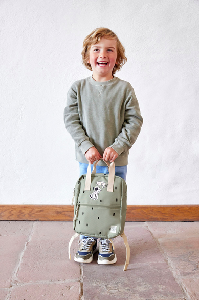  Mini Mochila Square Happy Prints Light Olive - Lassig 
