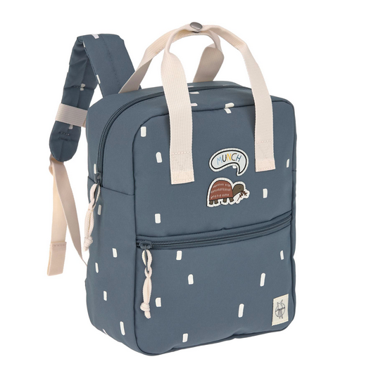  Mini Mochila Square Happy Prints Midnight Blue - Lassig 