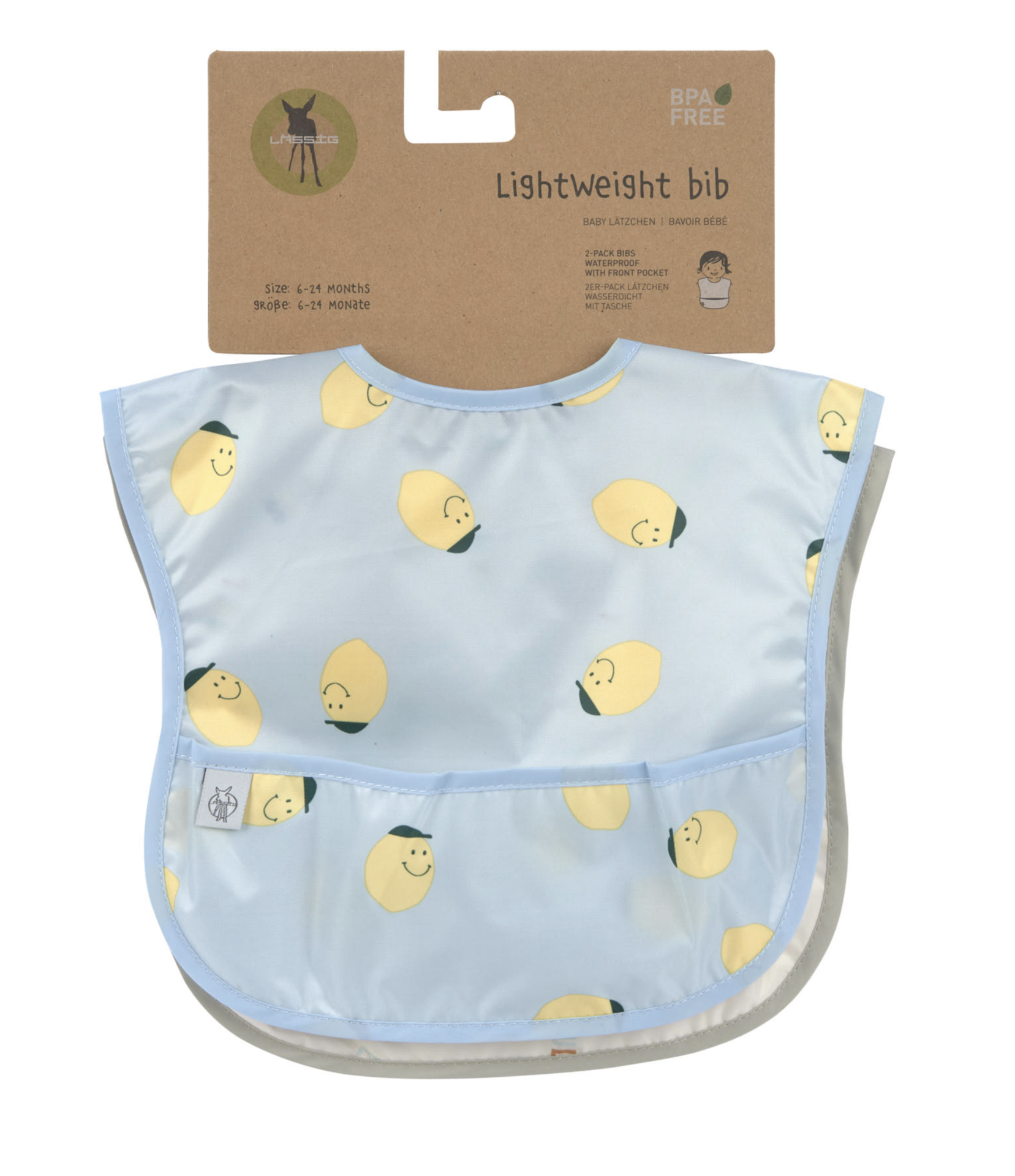  Pack de 2 Babetes Happy Fruits Lemon - Lassig 
