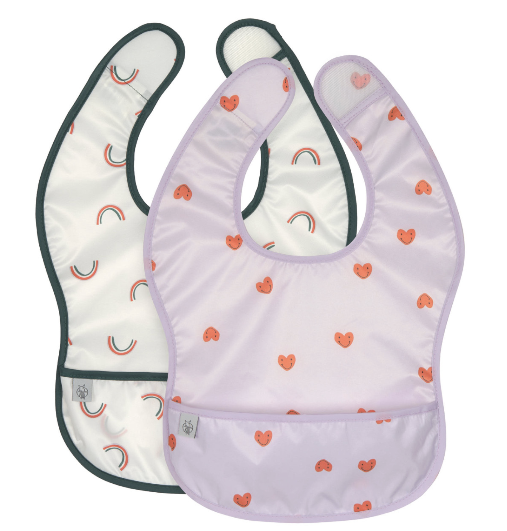 Pack de 2 Babetes Happy Rascals Heart Lavender - Lassig 