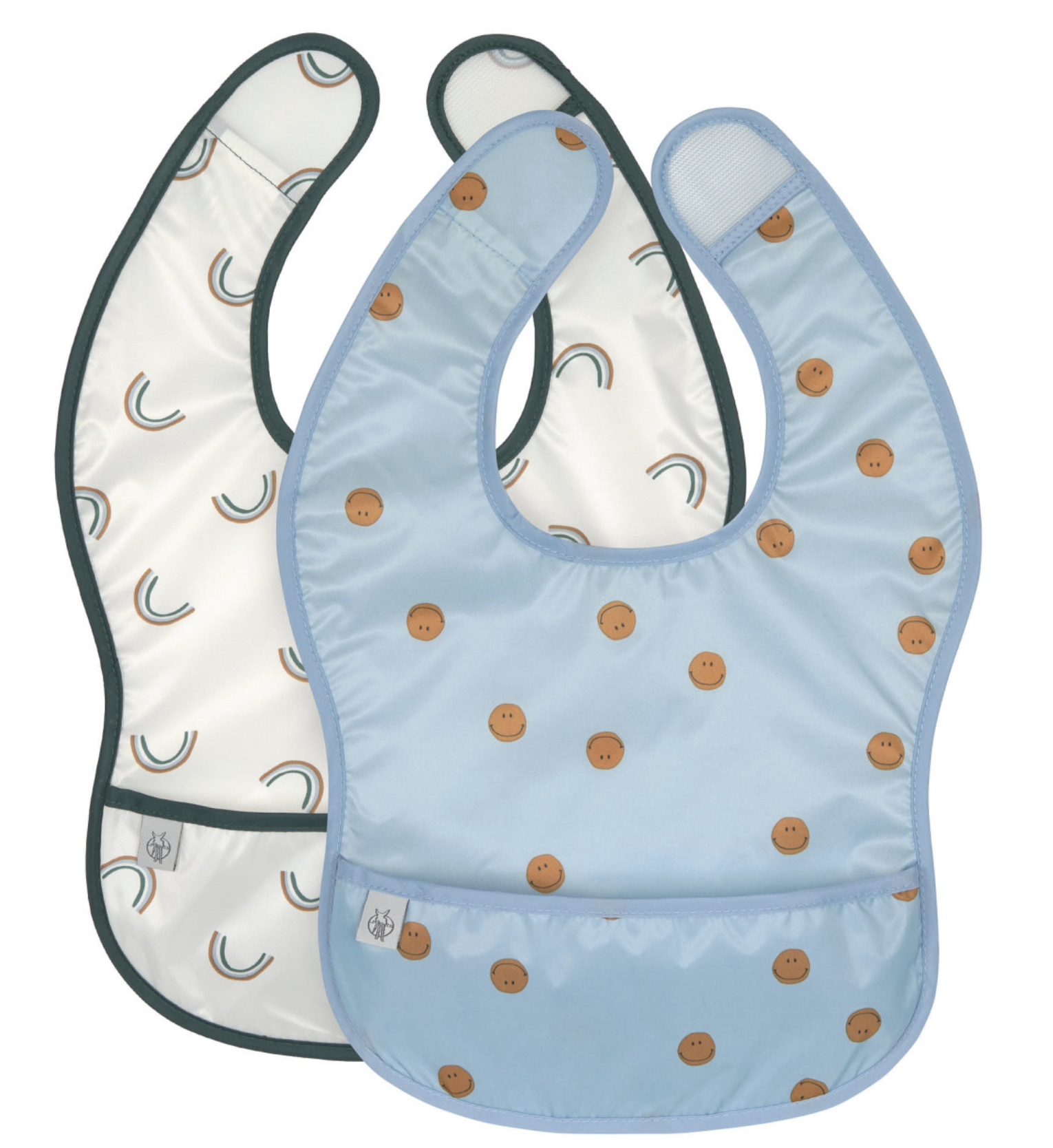 Pack de 2 Babetes Happy Rascals Smile Blue - Lassig 